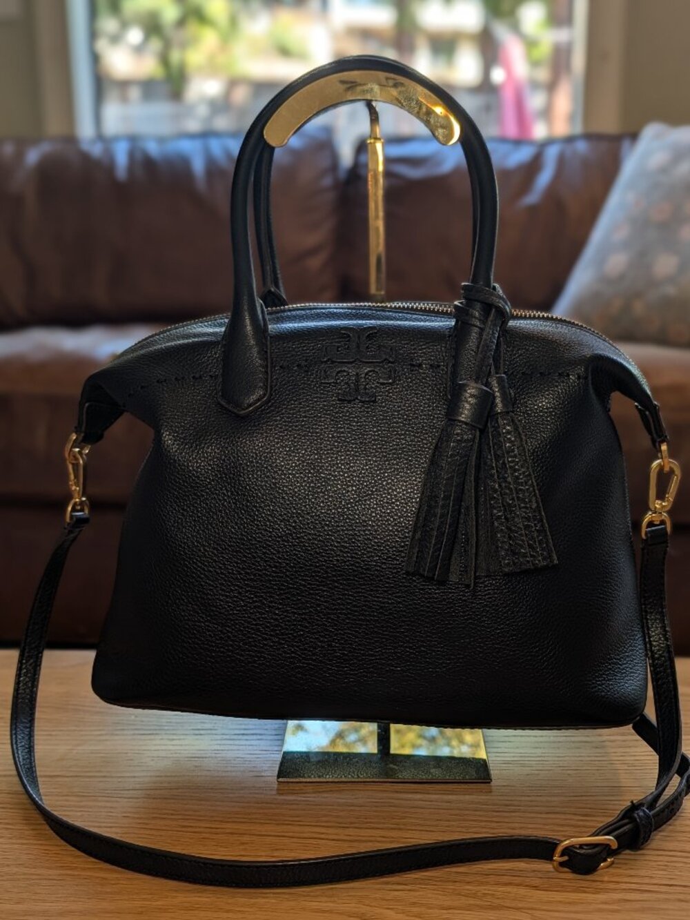 Tory Burch McGraw Slouchy Satchel in Black